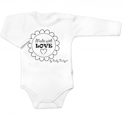 Body dlouhý rukáv Made with love, Baby Nellys, bílé