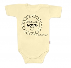 Body krátký rukáv Made with love, Baby Nellys, žluté