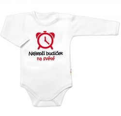 Body dlouhý rukáv Nejlepší budíček na světě, Baby Nellys, bílé