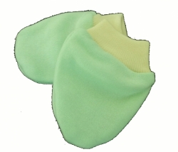 Rukavice kojenecké bavlna - ŽLUTÝ LEM zelené . 