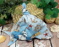 Dětský bavlněný šátek s kšiltem na zavazování, Premium Baby Nellys, kormidlo