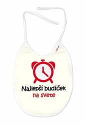 Nepromokavý bryndáček, 24 x 27 cm - Najlepší budíček na svete, Baby Nellys  - smetanový