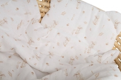 Mušelínová sada GOOSE Teddy 30x35cm, 70x100cm, 2D, Baby Nellys, bílá