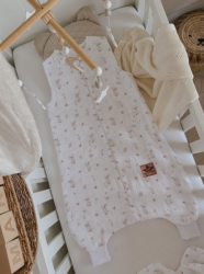 Mušelínový spací vak s nohavičkami GOOSE Baby Nellys Soft, 70cm, bílá