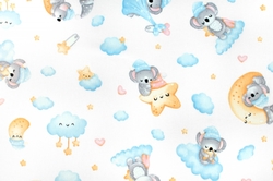 Prostěradlo do postýlky bavlna Premium Baby Nellys, Dreams Koala, modré, 140x70 cm