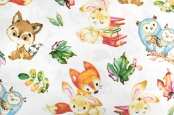 Mantinel s povlečením Premium - Baby Nellys, 3D sada, Cute Animals - bílá
