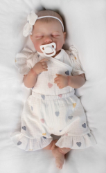 Zavinovací body, kraťasky + čelenka, mušelín, Srdíčko, Baby Nellys, smetanové, vel. 86