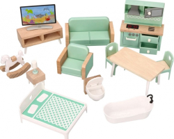 Dřevěný útulný domeček pro panenky - Adam Toys