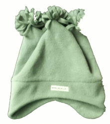 Čepice dětská zimní fleece - TROJROHATKA zeleno-šedá 
