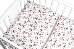 Povlečení do postýlky, 2D sada flanel - Louka, Baby Nellys, béžová/bílá