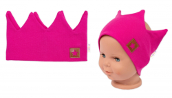 Dvouvrstvá čelenka, Hand Made, bavlna, Korunka STAR - malinová, 80/98