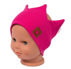 Dvouvrstvá čelenka, Hand Made, bavlna, Korunka STAR - malinová, 80/98