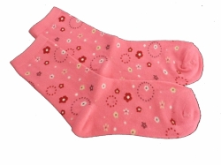 Ponožky dětské bavlna - KVĚTINKY růžové 