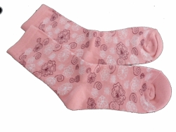 Ponožky dětské bavlna - KVĚTY starorůžové 