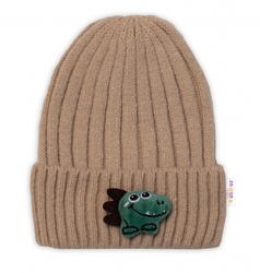 Dětská zimní čepice Dino, Baby Nellys - cappuccino, vel. 48-54 cm
