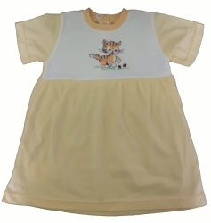 Šaty dětské bavlna - KOČIČKA meruňkové 
