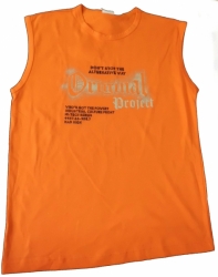 Tričko chlapecké bez rukávů - ORIGINAL PROJECT oranžové 