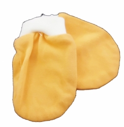 Rukavice kojenecké bavlna - SMETANOVÝ LEM oranžové 