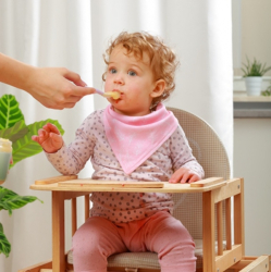 Dětský bryndáček/šátek 2D sada BabyOno Listy, růžová/bílá