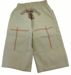 Kalhoty dětské bavlna - ORIGINAL MARIENES béžové - zadní díl