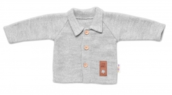 Pletený svetřík s knoflíčky Boy, Baby Nellys, šedý
