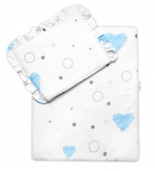 Luxusní sada pro panenku, Baby Nellys,zavinovačka, peřinka a polštářek, I love boy