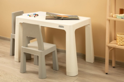 Sada dětského nábytku TOYZ MONTI 1+2, šedá/bílá