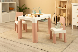 Sada dětského nábytku TOYZ MONTI 1+2, růžová/bílá