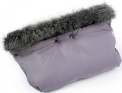 Zimní fusak FLUFFY s kožešinou + rukávník zdarma, Baby Nellys, 50 x 100cm, šedý