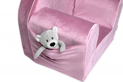 Dětské křesílko Teddy Velvet s boční kapsou Baby Nellys, růžové, starorůžová