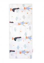 Kvalitní bavlněná plenka - Tetra Premium, 70x80 cm - black Goose, bílá - 1 ks