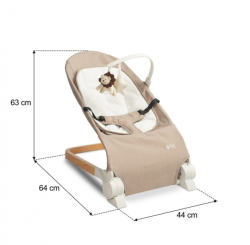 Kojenecké lehátko, ergonomické Pine - béžové/hnědé