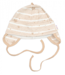 Čepička pro miminko na zavazování, bavlna, Baby Stars, pastel beige, vel. 74/80