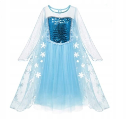 Dětský kostým ELSA s flitry 122-128 L