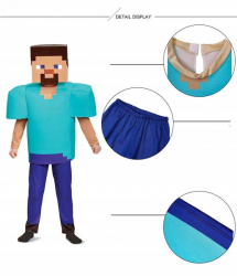 Dětský kostým Minecraft Steve 116-122 M