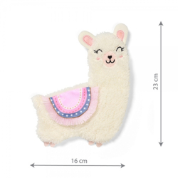 Plyšová hračka/přítulníček, šustící LAMA LULU, krémová/růžová