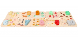 Dřevěné puzzle se zvířátky - učení se počítat