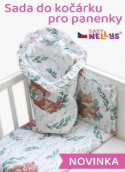 Sada pro panenku 3D, Baby Nellys - zavinovačka, peřinka a polštářek, Lulu Natural,mátová