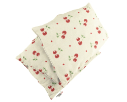 Tříkomorový nahřívací pás s třešňovými pecičkami, termofor -  Cherry life, ecru