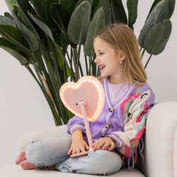 Kosmetické zrcátko s led podsvícením, Pink Heart