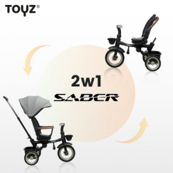 Multifunkční dětská tříkolka SABER - šedá, černá