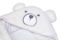 Beránková zavinovačka s kapucí bavlna/beránek, Teddy Bear - bílá/smetanová