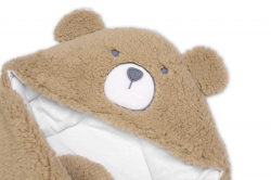 Beránková zavinovačka s kapucí bavlna/beránek, Teddy Bear - hnědá/bílá