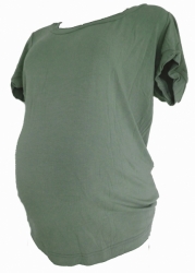 Těhotenské tričko krátký rukáv - RENI olivová