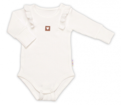 Žebrovaná rostoucí souprava 3D, Baby Girl - smetanová
