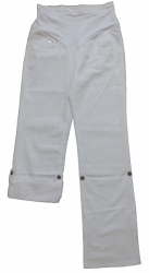 Těhotenské kalhoty 2v1 WINDSTAR - BAVLNA bílé