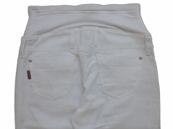 Těhotenské kalhoty 2v1 WINDSTAR - BAVLNA bílé 