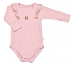 Žebrovaná rostoucí souprava 3D, Baby Girl - pudrově růžová