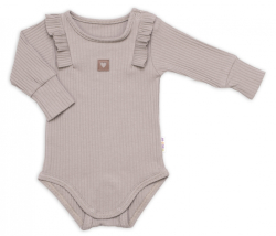 Žebrovaná rostoucí souprava 3D, Baby Girl - taupe