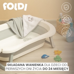 Skládací vanička Foldi - šedá, bílá